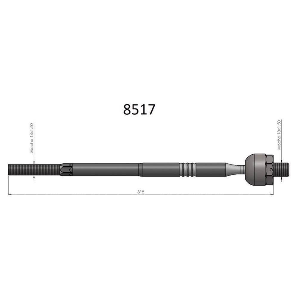 Barra Axial Nova S10 Trailblazer Bortec