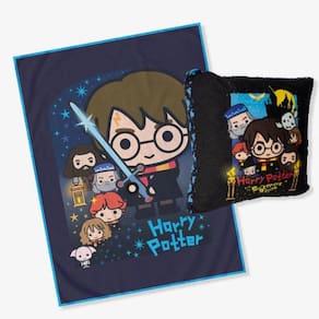 Kit Almofada + Manta Harry Potter Azul Zonacriativa