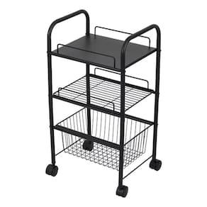 Carrinho Organizador Multiuso Aço 75x32x41cm Com Rodas Cesto