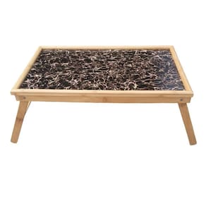 Bandeja Bambu Dobravel Cafe da Manha Lanche Cama Almoco Jantar Pe Retratil Resistente Espaçoso Ecologico Pratico