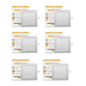 Kit 6 Paineis Led Quadrado para Embutir Plafon 18w 6500k Economax