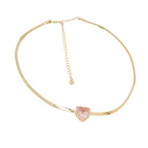 Choker Laminado Com Coração Ponto De Luz Rosa By Kumbayá Joias