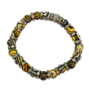 Pulseira de Pedras Naturais Malaquita Amarela
