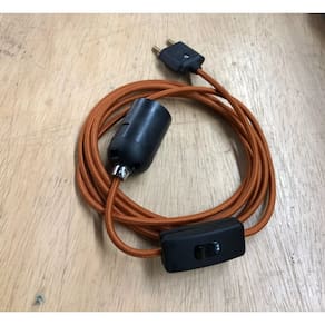 Kit Fio Cabo C/ Interruptor, Soquete Tecido Decoração 1,5mt Amarelo