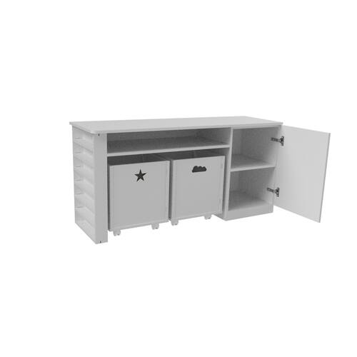 Rack com Baús Porta Carrinhos e Livreiro Caim 100% mdf