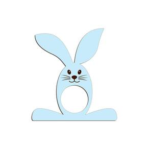 Porta Guardanapo Coelho Com Carinha 9cmx9,8cm Kit 4 Peças - Cria Arte Laser Azul Claro
