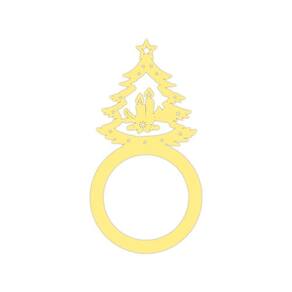 Porta Guardanapo árvore De Natal Kit Com 4 Peças 4,5cmx8,5cm - Cria Arte Laser Amarelo