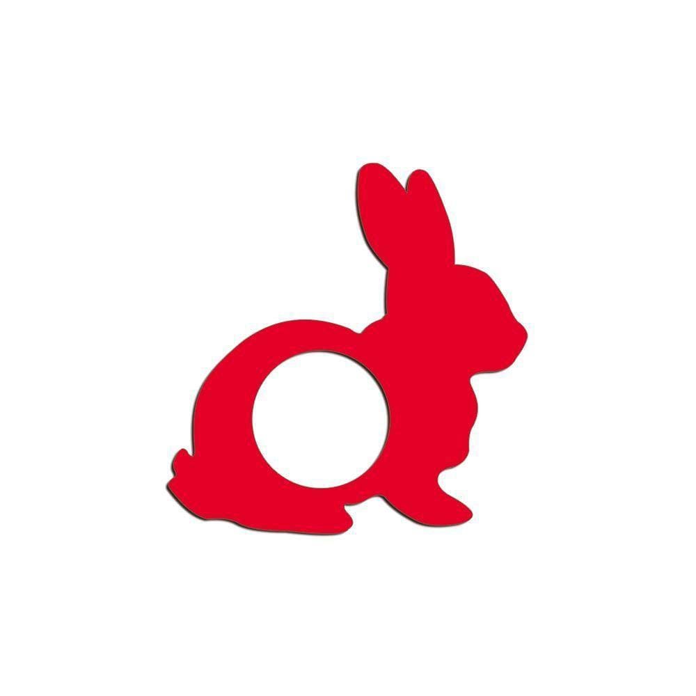 Porta Guardanapo Coelho Kit 4 Peças 8cmx8cm - Cria Arte Laser Vermelho