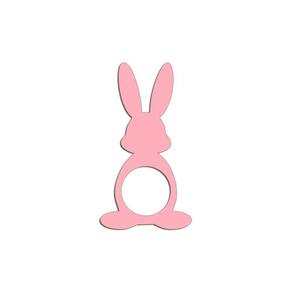 Porta Guardanapo Coelho Frente Kit 4 Peças 5,5cmx10cm- Cria Arte Laser Rosa Claro