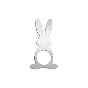 Porta Guardanapo Coelho Frente Kit 4 Peças 5,5cmx10cm- Cria Arte Laser Prata