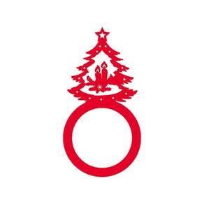 Porta Guardanapo árvore De Natal Kit Com 4 Peças 4,5cmx8,5cm - Cria Arte Laser Vermelho