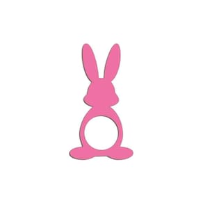 Porta Guardanapo Coelho Frente Kit 4 Peças 5,5cmx10cm- Cria Arte Laser Rosa