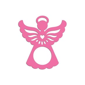 Porta Guardanapo Anjinho Kit Com 4 Peças 7cmx8cm - Cria Arte Laser Rosa