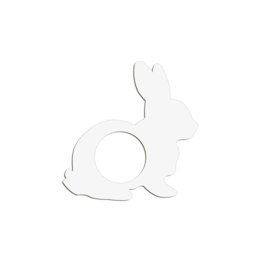 Porta Guardanapo Coelho Kit 4 Peças 8cmx8cm - Cria Arte Laser Branco