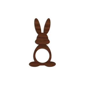 Porta Guardanapo Coelho Frente Kit 4 Peças 5,5cmx10cm- Cria Arte Laser Madeira Escuro