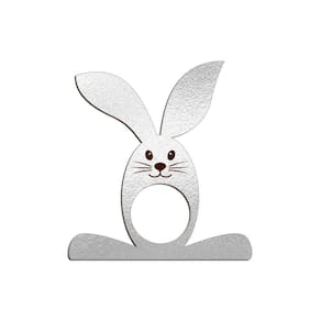 Porta Guardanapo Coelho Com Carinha 9cmx9,8cm Kit 4 Peças - Cria Arte Laser Prata