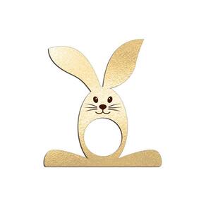 Porta Guardanapo Coelho Com Carinha 9cmx9,8cm Kit 4 Peças - Cria Arte Laser Dourado