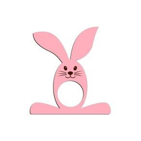 Porta Guardanapo Coelho Com Carinha 9cmx9,8cm Kit 4 Peças - Cria Arte Laser Rosa Claro