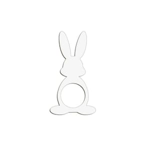 Porta Guardanapo Coelho Frente Kit 4 Peças 5,5cmx10cm- Cria Arte Laser Branco