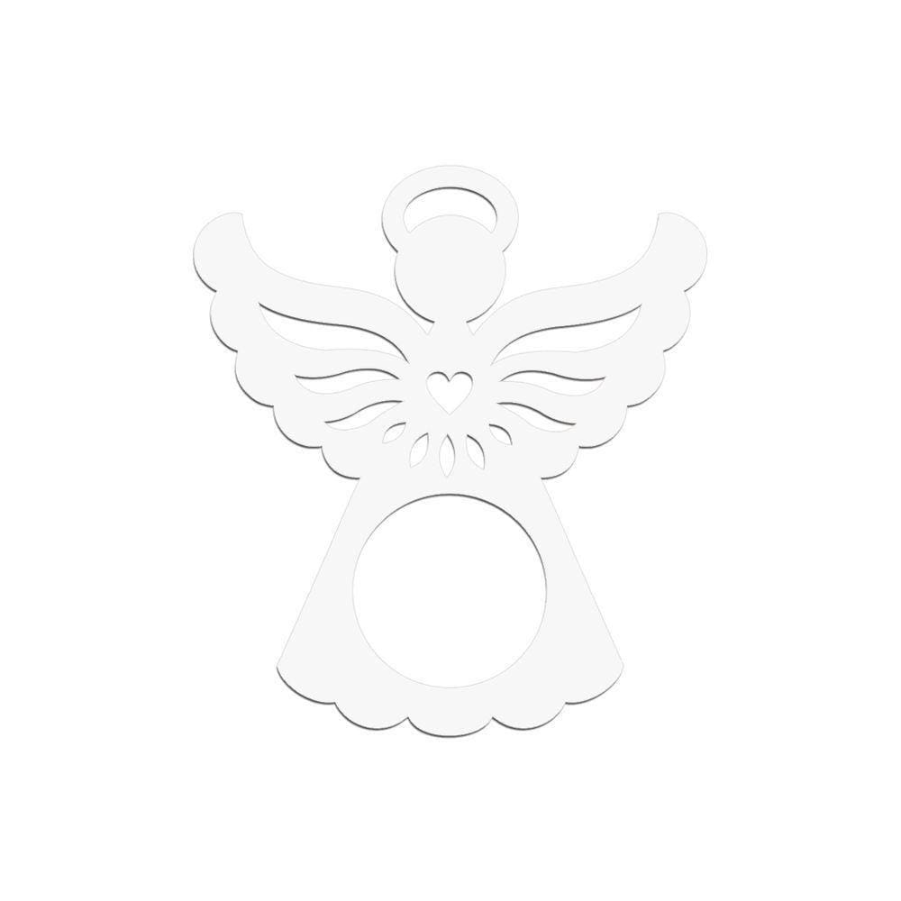 Porta Guardanapo Anjinho Kit Com 4 Peças 7cmx8cm - Cria Arte Laser Branco