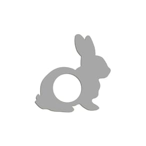 Porta Guardanapo Coelho Kit 4 Peças 8cmx8cm - Cria Arte Laser Cinza Claro