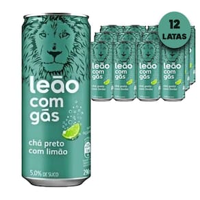 Chá Preto Com Limão Com Gás Leão Iced Tea 290Ml 12 Latas