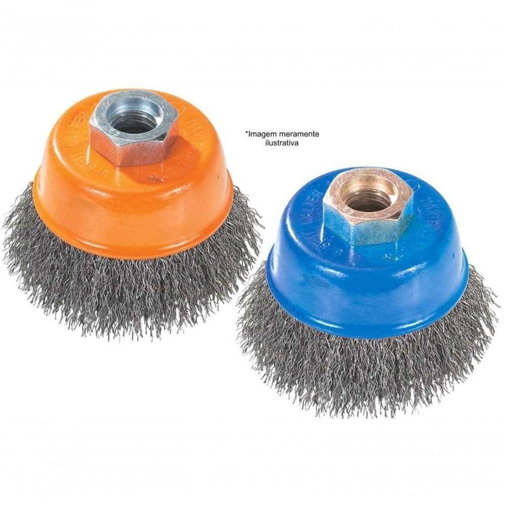 Escova Copo 3`` M-14 Ondulado Inox Walter