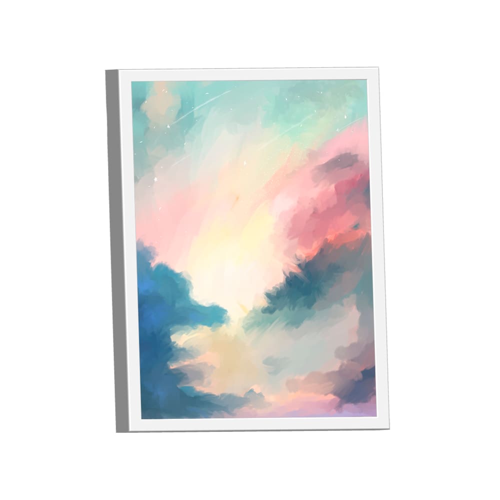 Quadro Abstrato Branco Rosa -- BR ARTES