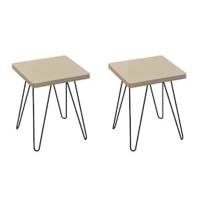 Kit 2 Banquetas Quadradas Pés em Metal Produto Sustentável