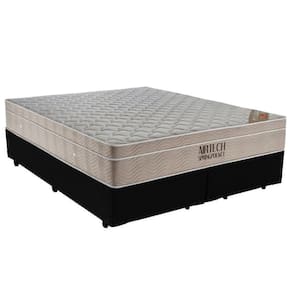 Cama Box King Bipartido Sintético + Colchão Ortobom Airtech Molas Ensacadas 65x193x203 Marrom