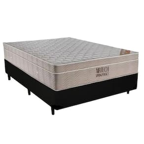 Cama Box Casal Suede + Colchão Casal Ortobom Airtech Molas Ensacadas 65x138x188 Preto