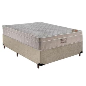 Cama Box Casal Suede + Colchão Casal Ortobom Airtech Molas Ensacadas 65x138x188