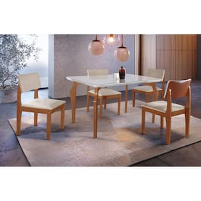 Conjunto Mesa Square Redonda 80cm Pés em Madeira Taeda + 2