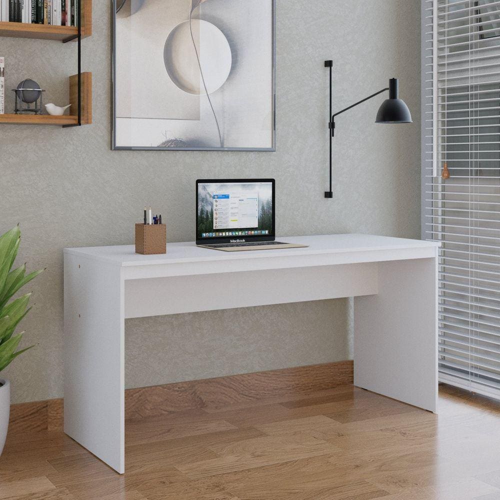 Mesa para Escritório Diretor 150cm Turim Espresso Móveis Branco Chess