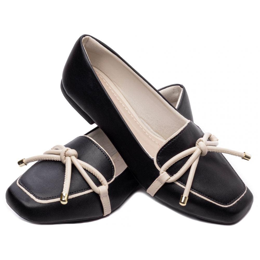 Mocassim Feminino Rasteiro Preto Torricella