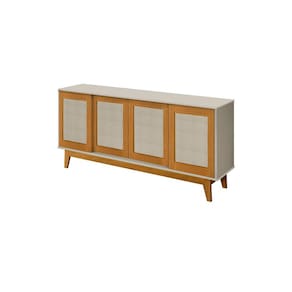 Buffet Detroit 4 Portas Off White/Madeira – Tebarrot Móveis