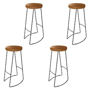 Kit 04 Banqueta Alta Aurum Peroba Preto Bar Cozinha Sala Jantar DHom