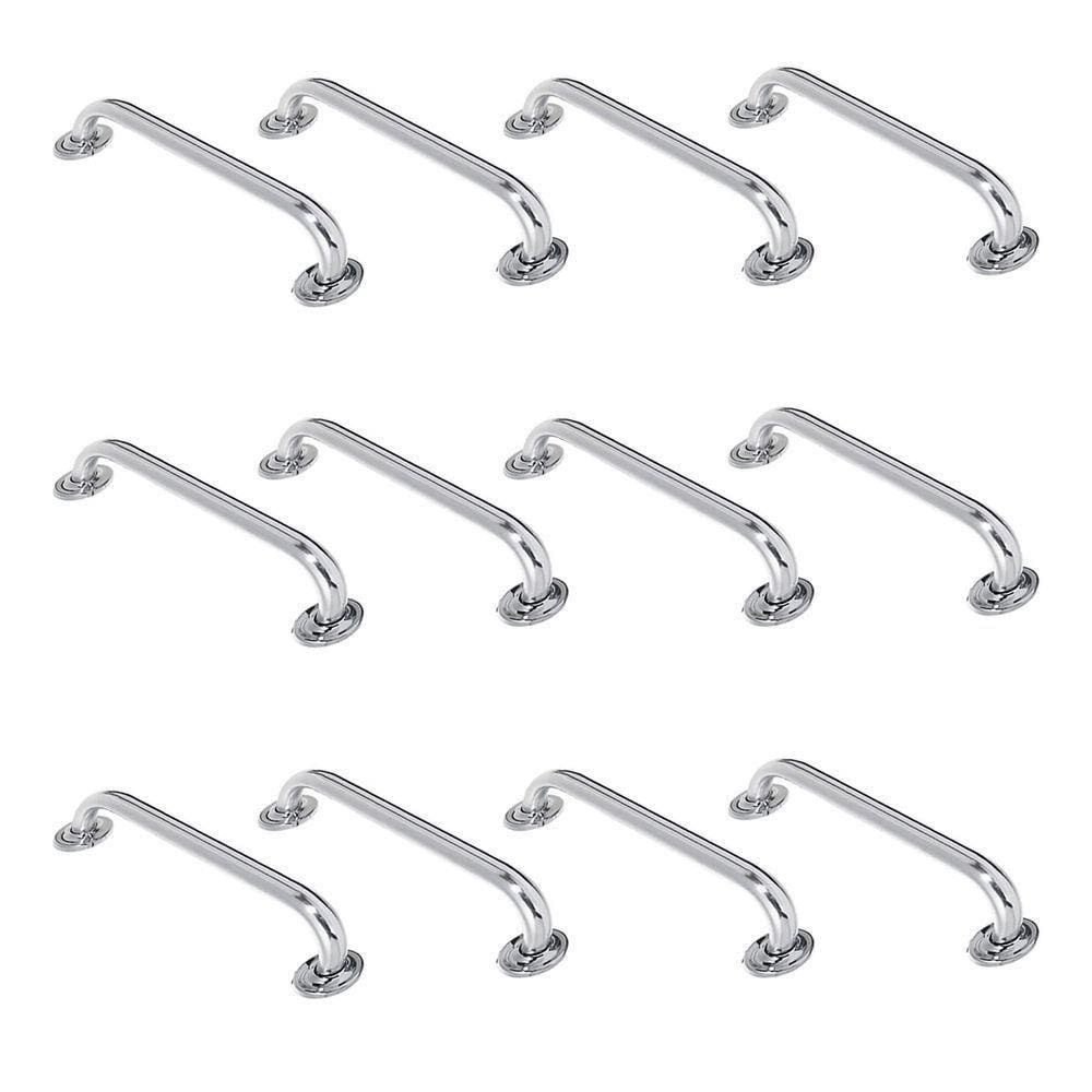 Alça De Apoio Barra Inox 50xm Kit 12 Unidades Banheiro Idoso Cadeirante Corredor Segurança
