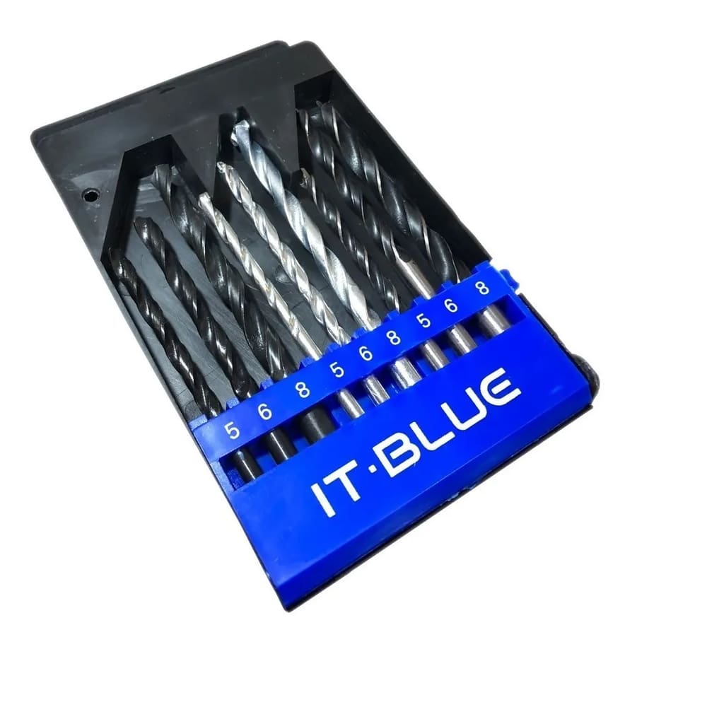 Jogo de Brocas It-Blue Resistente 9 peças para madeira metal concreto LE-1924