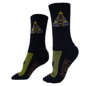 Meia HUPI Nossa Senhora Aparecida Preto - LT para pés menores 34-38