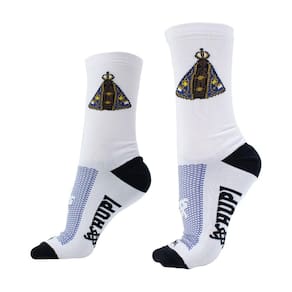 Meia HUPI Nossa Senhora Aparecida Branco - LT para pés menores 34-38