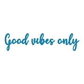 Arte Good Vibes 60cmx14cm - Cria Arte Laser Azul