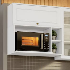 Armário Aéreo para Micro-ondas 02 Nichos 80cm Nova York Henn