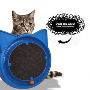Arranhador para Gatos com Bolinha Interativa Antistress - Azul