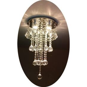 Lustre De Cristal P/ Sala, Base De Inox De 30cm De Diâmetro