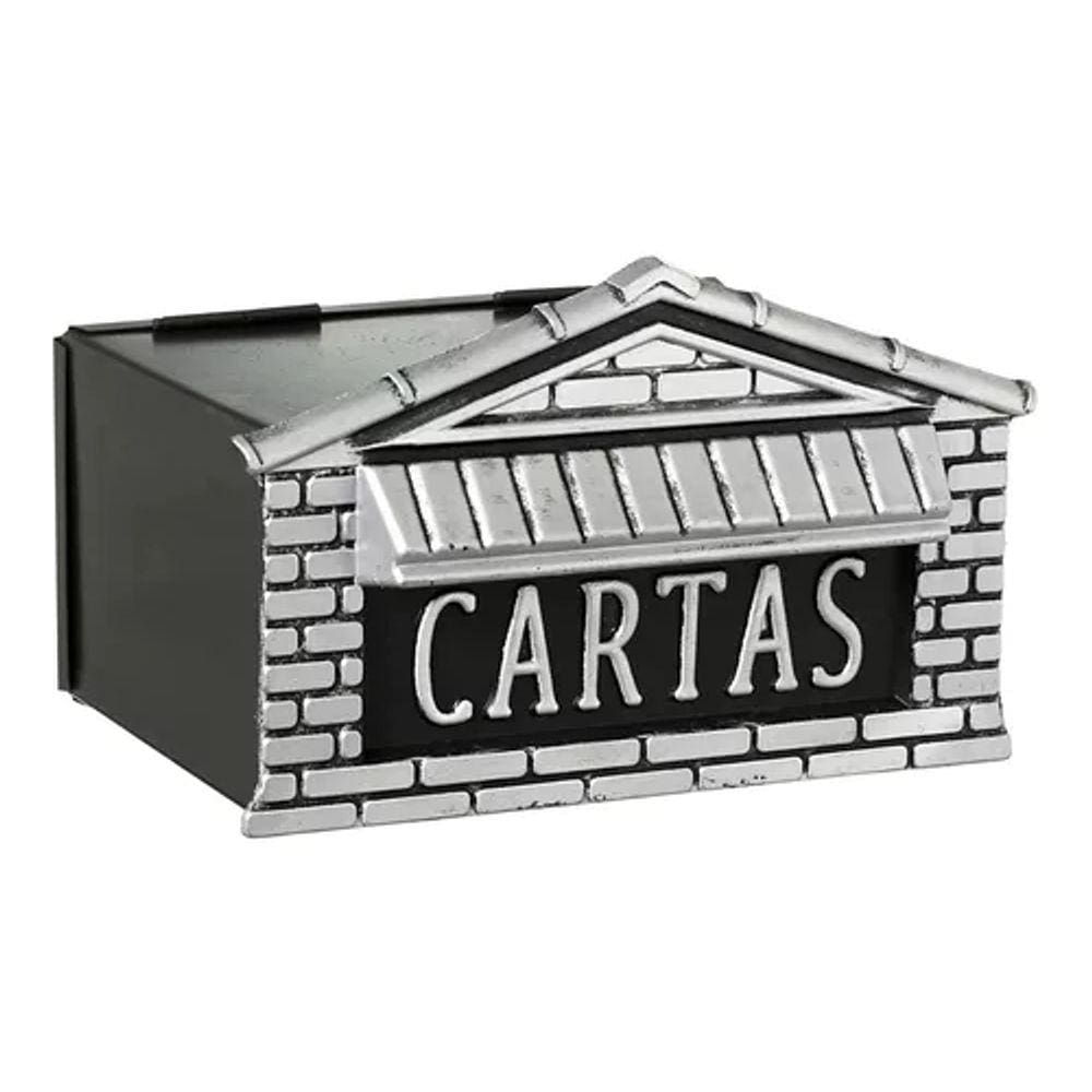 Caixa De Correio De Alumínio Prata Para Muro 15x20x15cm