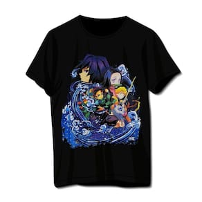 Camiseta Demon Slayer Turma Preta Unissex