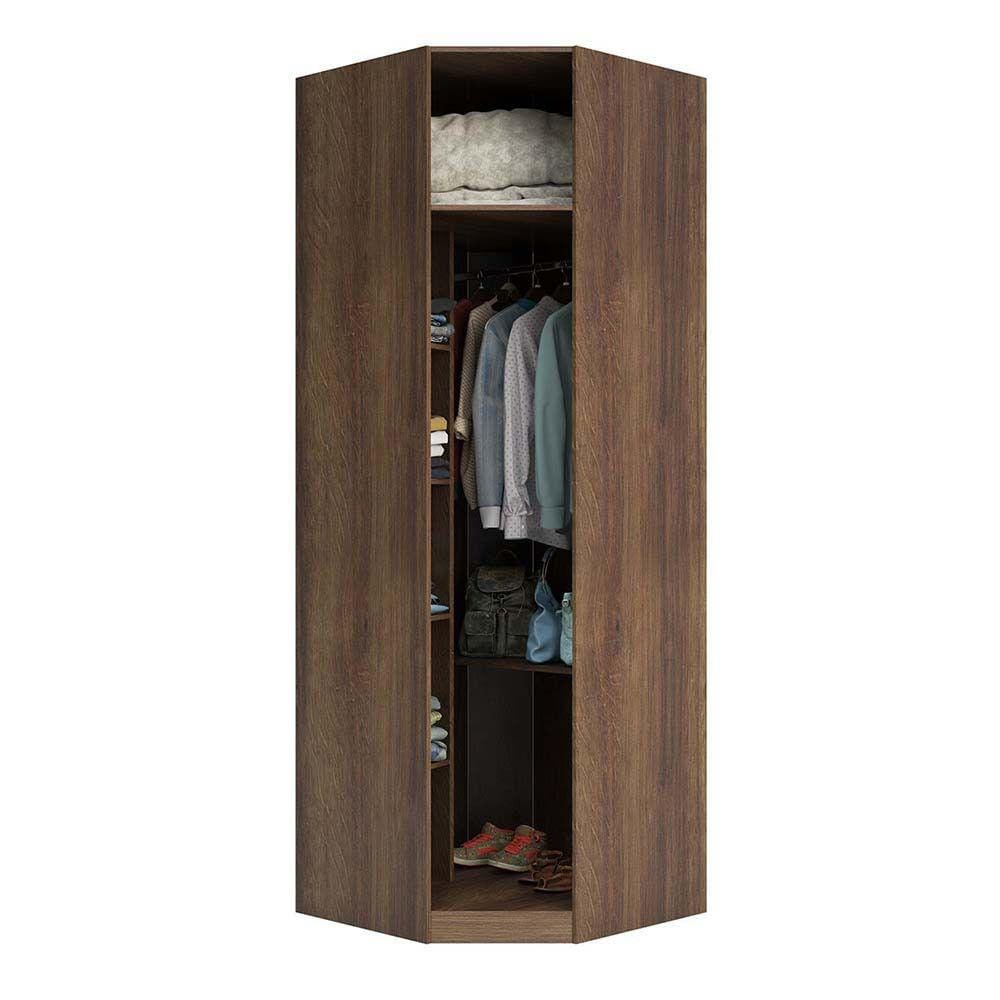 Guarda Roupa Closet Aberto Canto Diagonal 5 Prateleiras 1 Cabideiro 83,8cm Prime Luciane Móveis