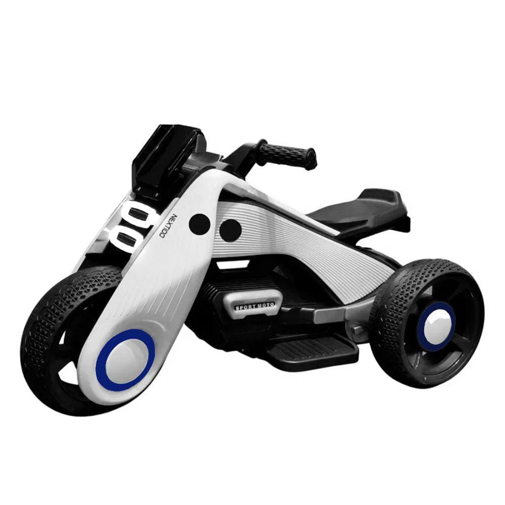 Mini Moto Eletrica Infantil 6v C/ Luz Farol e Som MP3 Branco BW223BR Importway