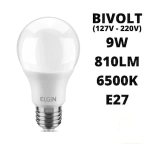 Lampada Led E-27 9w Branca Fria 6500k Bivolt 810 Lúmens Led